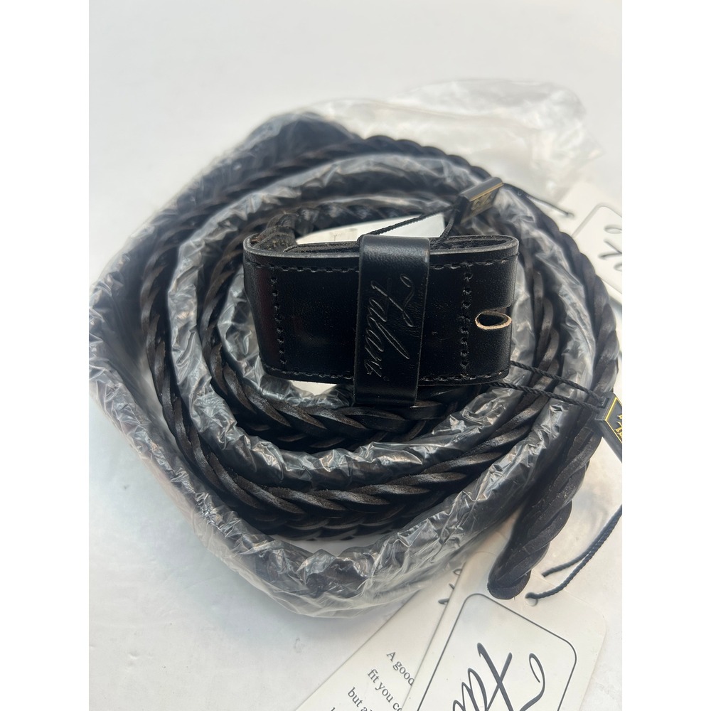 Falari Braided Leather Belt Mens One Size‎ Black - Picture 2 of 3